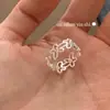 Anel Aberto de Flor com Cravação de Diamante em Prata Esterlina S925 Ouni Han para Mulheres Doce Estilo Ins Design de Nicho Sensação de Alto Padrão Anel de Dedo