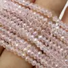 Material para Joias Artesanais de Contas Rosa Cristal Artificial com Furo Reto Contas Soltas com Furo Contas Planas Contas Redondas Acessórios de Contas de Vidro