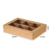 Caixa de Sobremesa de Nove Divisões para Piquenique de Acampamento Caixa de Embalagem para Frutas Caixa de Embalagem de Papel para Cupcake Mousse Nove Divisões