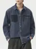 Roupas Masculinas Fengshe / Artesanato patchwork retrô japonês, camisa jeans de corte tridimensional para homens, solta, camisa casual de luxo leve