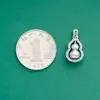 Colgante de Calabaza Vintage Mate de Plata Pura S999 Giratorio Materiales para Pulsera de Joyería DIY Accesorio de Plata