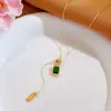 Collar de temperamento transfronterizo que no se decolora, exquisita y versátil cadena dorada de clavícula de acero inoxidable, nueva joyería para mujer