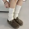 Otoño e Invierno Calentador de Pierna Tejido Calcetines Apilados Piernas Gruesas Sueltos Combinan con Todo Cálido Gris JK Aspecto Delgado Color Sólido Calcetines Cubre Pierna de Tubo Largo Ins