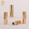 Cosméticos de Maquillaje, Bálsamo Labial, Iluminador, Corrector, Tinte para Cejas, Nuevo Tubo Vacío de Lipstick Rayado Redondo Chapado en Oro