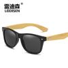 Redison Ecológicos Personalizados de Piel con Patas de Bambú Gafas de Sol Polarizadas Hechas a Mano Retro Gafas de Sol con Clavos de Arroz 1501