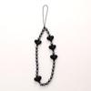 Nueva cadena de teléfono de amor de color, cadena de teléfono corta de cuentas rayadas hecha a mano DIY, correa de muñeca resistente a caídas y anti-pérdida