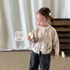 Açúcar de pera roupas infantis menina terno de outono novo uso de início de outono cardigã de tricô infantil roupas de bebê menina Classe A