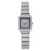 Reloj pequeño cuadrado dorado directo de fábrica, reloj de moda para mujer, reloj de cuarzo de aleación con diamantes y diamantes para mujer, disponible en stock