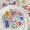 Nuevas cuentas acrílicas cuadradas transparentes mate UV de alta calidad de 14 mm con agujeros rectos para materiales y accesorios de cadenas para teléfono DIY