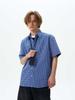 Camisa de manga corta a cuadros azules estilo americano Cleanfit para hombre, primavera y verano 2025, nueva blusa informal holgada