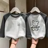 Nueva Camiseta de Manga Larga con Retazos y Cuello Redondo para Niñas, Capa Base Otoño Invierno, Felpa Cepillada, Ropa Interior Infantil, Top Casual