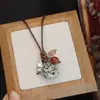 Estilo Igual de Blogger Piedra Ojo de Tigre Natural Ágata Roja Piedra Azul Diseño Cadena Larga Versátil para Suéter Moda Collar