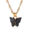 Collar Dulce de Mariposa Estilo Japonés y Coreano Acrílico Colorido Dulce para Mujer Cadena de Clavícula Versátil Collar Distintivo de Celebridad de Internet para Gente a la Moda