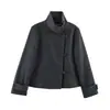 Comercio Electrónico Transfronterizo Estilo Europeo y Americano Ropa de Mujer ZA AliExpress Venta Caliente Moda Casual Chaqueta Corta con Cuello Alto