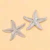 Acessórios de Joia em Aço Inoxidável 304 de Duas Cores, Galvanoplastia com Ouro Real em Forno, Pingente de Vida Marinha, Pingente de Estrela do Mar