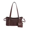 Bolso de axila vintage para mujer, estilo coreano casual estilo Melard 2026 Nuevo bolso grande de capacidad mate para mujer