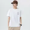 Camiseta de Manga Corta para Hombre 2026 Verano Nueva Algodón Puro Estampado de Cara Sonriente Holgada Ropa para Hombre Camiseta para Hombre Top Versátil para Hombre