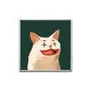 Broche de Metal de Gato Blanco Estilo Maquillaje de Payaso Creativo, Pin de Decoración Personalizado de Gato Estilo Pintura al Óleo Peculiar