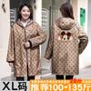 Delantal Largo de Invierno a Prueba de Viento de Manga Larga Grueso Largo de Terciopelo Cálido para Adulto Ropa Exterior Peto Antimanchas Abrigo Grande Ropa de Trabajo para Mujer Estampado
