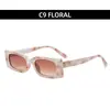 Moda europea y americana 2021 nuevas gafas de sol cuadradas con flores simples y cómodas gafas de sol ins gafas de sol de moda transfronterizas