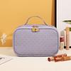 Bolsa Cosmética de PU de Gran Capacidad y Alta Calidad con Textura de Bambú, Bolsa Portátil para Almacenamiento de Cosméticos, Bolsa Impermeable para Artículos de Aseo