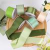 Cinta Verde de 38 mm de un solo lado liso para hornear regalo cultivo material de embalaje DIY decoración floral para regalo cinta de satén