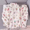 Pijama de mujer estilo Ins para primavera y otoño, estilo fino de algodón nube 2026, conjunto de ropa de casa de dibujos animados dulce de manga larga y pantalón largo