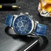 2026 Novo Moda Multifuncional Relógio de Negócios Relógio Masculino Três Olhos Seis Ponteiros Pulseira de Couro Relógio de Quartzo Atacado