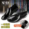 Botas de lluvia para hombre, zapatos impermeables, de caña corta, corte bajo, forradas de felpa, cálidas, impermeables, duraderas, antideslizantes