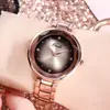 Relógio Feminino GEDI Novo com Pulseira de Aço Cravejada com Diamantes Estilo Coreano Pequeno Relógio para Mulheres Fashionável À Prova d'Água Quartzo Mostrador Brilhante