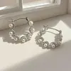 Brincos Europeus e Americanos Populares Transfronteiriços com Pérolas Envoltas em Fio de Prata em Formato C Acessível Luxo Brincos de Alta Qualidade Brincos Elegantes Franceses