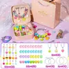 Nuevo Dibujo Animado Europeo y Americano Resina DIY Pulsera para Niños Conjunto de Joyería de Cristal con Cuentas de Colores Regalo de Vacaciones para Niña