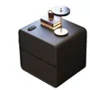 Mesita de noche de madera maciza para uso doméstico, nuevo modelo 2026, tamaño pequeño, color crema vintage, diseño minimalista moderno, gabinete de almacenamiento de mesita de noche