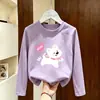 Camiseta de Manga Larga para Niñas, Nuevo Estilo Coreano Otoño 2026, Camiseta Básica Casual para Niños Mayores, Top de Cuello Redondo para Niños, Ropa de Otoño