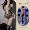 Lencería Privada con Temática de Luna, Sexy de Corte Profundo en V, Encaje Suave, Bodysuit Transparente Cruzado Sm Pasión Sin Entrepierna Venta al por Mayor