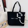 Bolso de Hombro Nuevo Estampado, Bolso de Lona para Mujer de Mano, Bolso Tote Estilo Coreano de Gran Capacidad, Bolso Artístico para Estudiante