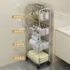 Estante de almacenamiento multicapa de lujo ligero para uso doméstico, una maravilla de almacenamiento para la cocina, estante de almacenamiento de pie móvil, multifuncional y portátil con ruedas