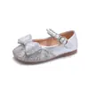 Zapatos de Princesa con Pedrería para Niñas 2025 Primavera Moda Nueva Tendencia Campus Baile Actuación Planos Suela Suave Zapatos de Piel para Niñas