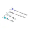 Aleación de titanio F136 circonita mariposa cilíndrico gota de agua colgante perno de cartílago piercing de titanio G23 joyería de piercing de titanio perno de oreja con rosca interna