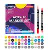 EMUXI Caneta Marcadora Acrílica de Cabeça Dupla Empilhável Cabeça Macia Cor-opaca Pincel Infantil Graffiti Caneta Aquarela Cabeça de Rabisco
