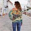 Top transfronterizo con estampado de tigre 3D, ropa nueva europea y americana para mujer, suéter de hombros descubiertos para mujer, top de hombro oblicuo para mujer, camisa básica para mujer