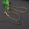 Colgante DIY tejido a mano colgante de cristal jade dorado cordón para colgar cordón de cuero encerado cordón de joyería ajustable cordón para colgar en el cuello