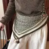 Bufanda multipropósito~ Bufanda de seda estampada con flecos de algodón y lino vintage para mujer, bufanda de cuello de alta gama, se puede usar sobre pantalones como bufanda de cintura