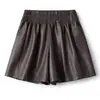 Pantalones Cortos de Piel para Mujer, Nuevo Estilo Otoño 2026, Holgados de Pierna Ancha tipo Bootcut, Adelgazantes, Versátiles, de Cintura Alta, Línea A, Casuales