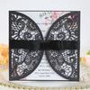 Convites Cortados a Laser Amazon Convites de Casamento Convites Azul Escuro Belos Cartões de Cumprimentos Zhejiang Atacado
