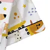 Cardigan Cruzado Europeu e Americano de Seda Leiteira Pijama Estampado de Cor Clara para Mulheres Conjunto de Roupa de Casa Casual Respirável com Shorts de Manga Curta