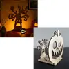 Ornamentos de Projeção de Madeira Artesanais DIY Halloween Mais Vendidos Transfronteiriços, Castiçais de Luz e Sombra, Decorações Personalizadas de Atmosfera para o Festival dos Fantasmas