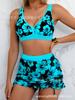 Biquíni Novo Estampado Transfronteiriço para Mulheres, Roupa de Banho Europeia e Americana Sexy Sem Costas e Sem Mangas, Atacado de Biquíni Duas Peças da Amazon