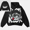 Moda Urbana Europea y Americana 2025 Calavera Marca de Tendencia Camiseta Nueva Estampada Gótica High Street Versátil Cuello Redondo