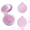 Peine con Airbag Lindo de Dibujos Animados para Masaje del Cuero Cabelludo, Peine de Concha Portátil para Niñas, Peine de Peluquería, Peine Plegable de Viaje